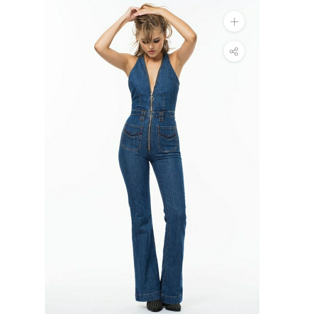 BNWT Debbie Does Disco Jumpsuit in Maliblue Wash